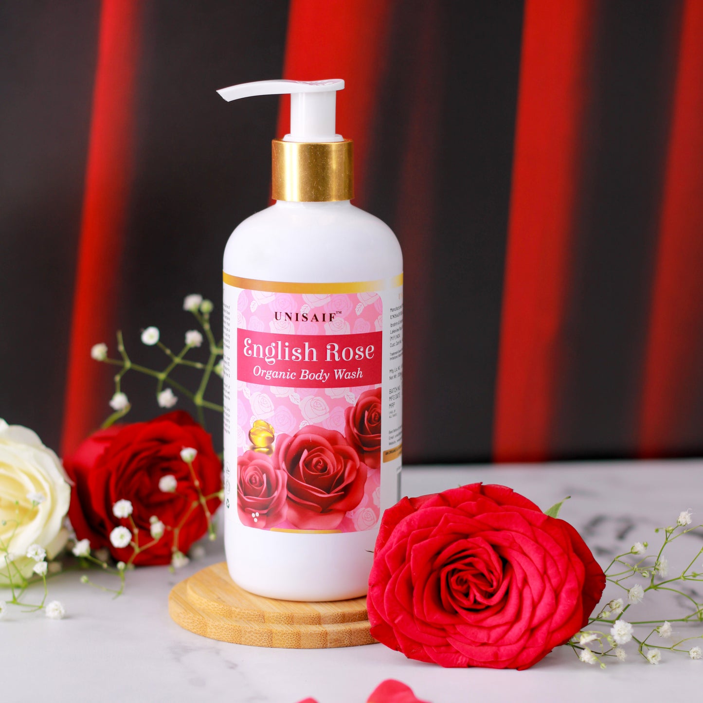 English Rose Organic Body Wash (300ml) | Sulphate & Paraben Free| Skin Friendly|Nourishing