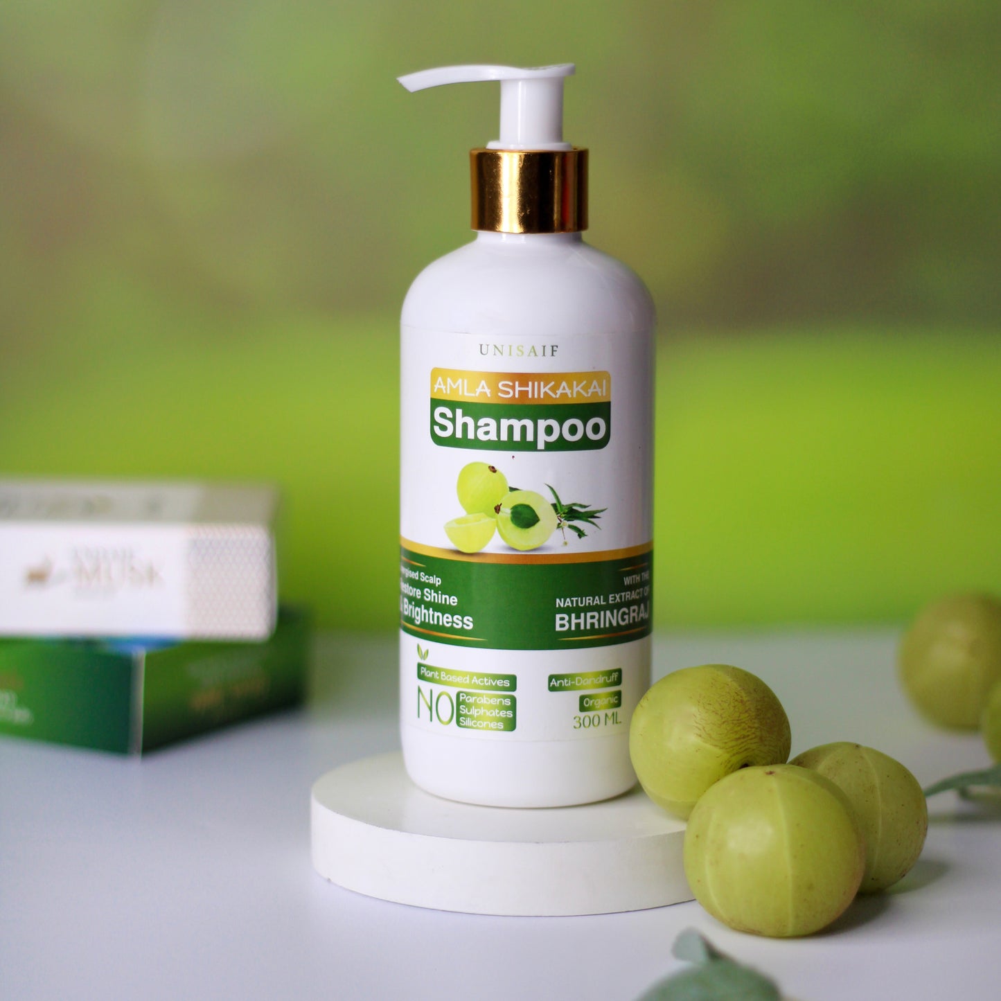 Amla Shikakai Organic Shampoo (300ml) With Natural Extract Of Brahmi & Bhringraj | Restores Shine & Texture| Hair growth| NO SULPHATE