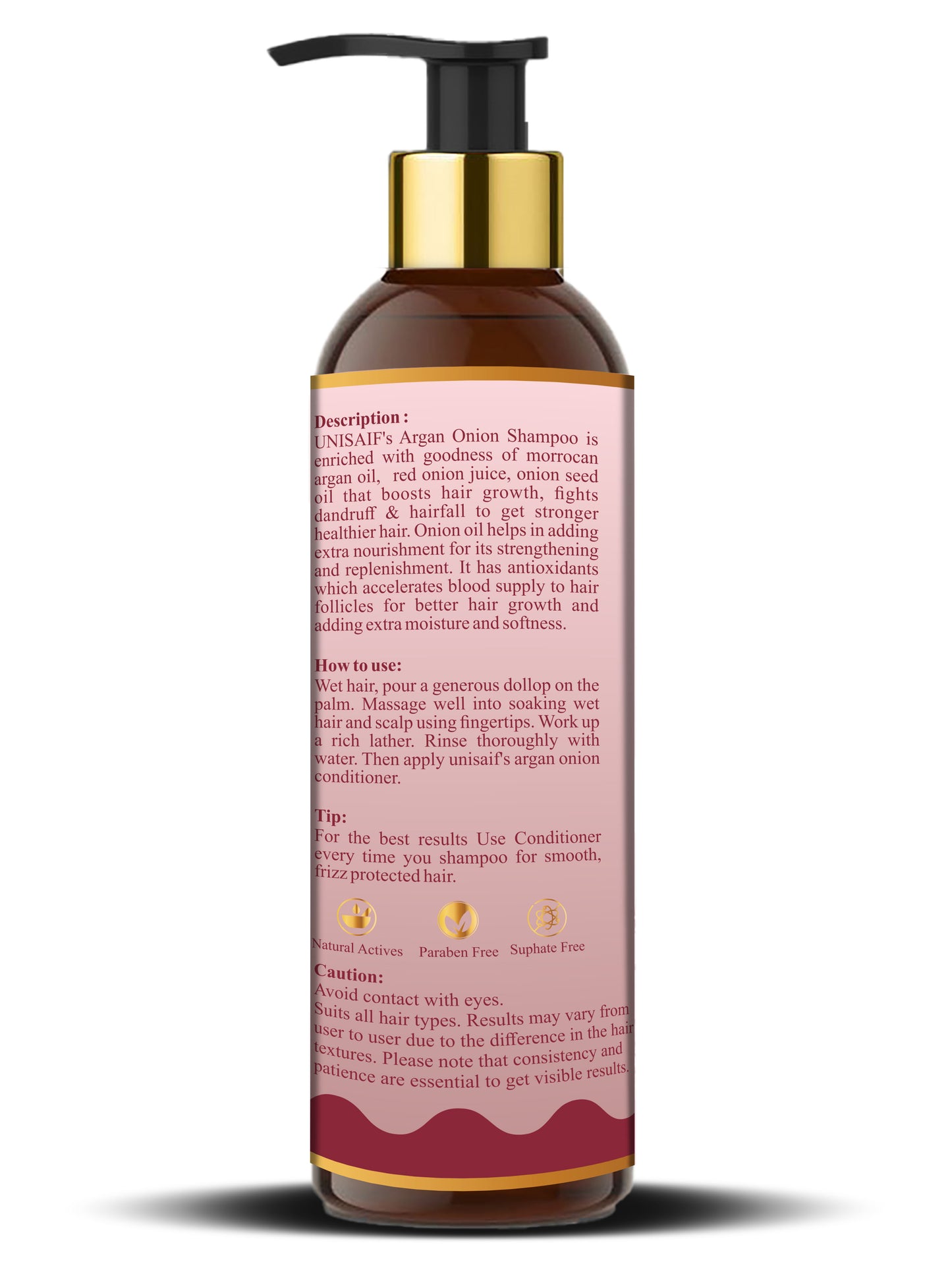 Argan Onion Organic Shampoo (200ml) For Extreme Hair Fall & Dandruff | Reduces Hair loss| Improves Shine| NO SULPHATE