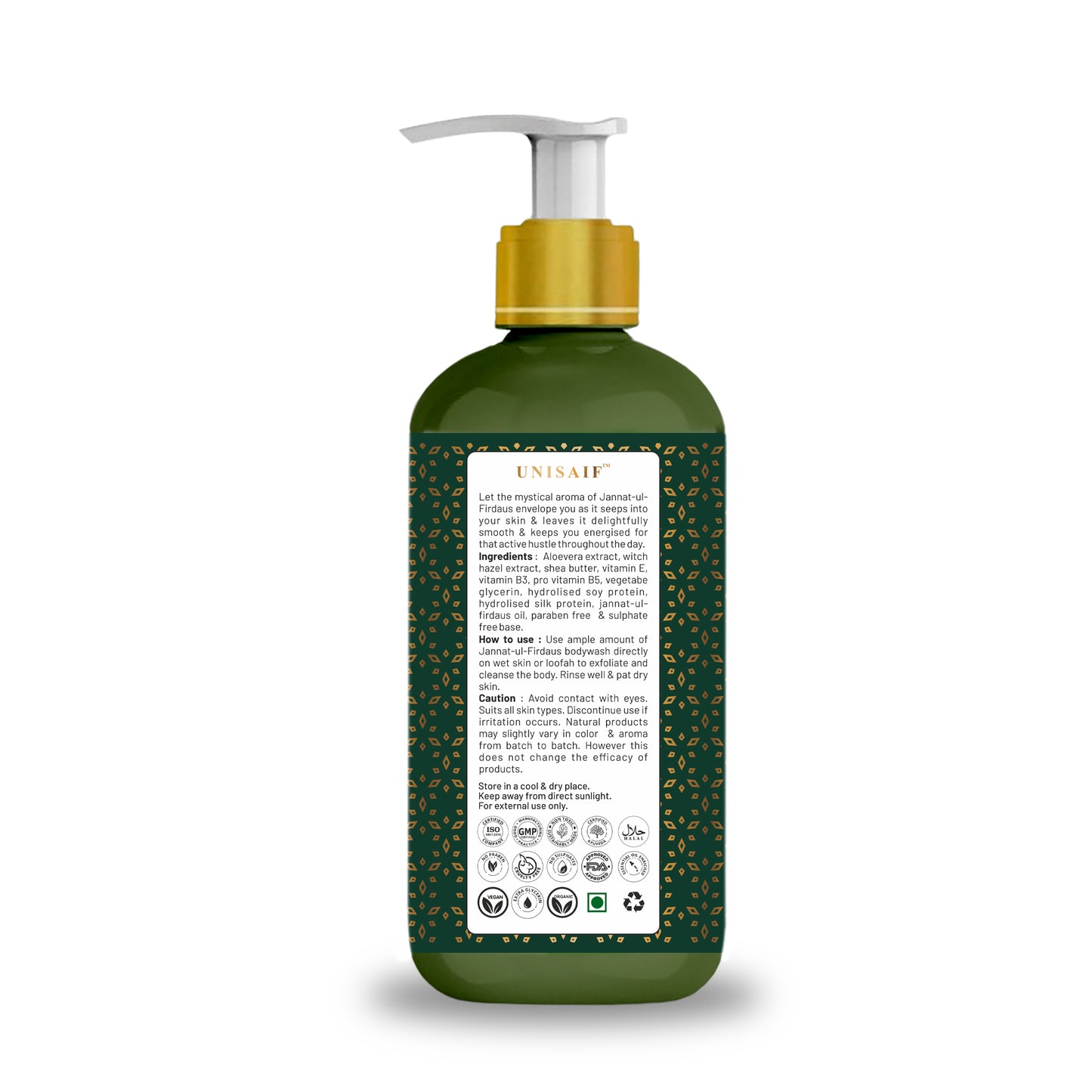 Jannat-ul-Firdaus Arabian Luxury Organic Body wash (300ml) | Sulphate & Paraben Free| Skin Friendly| Nourishing