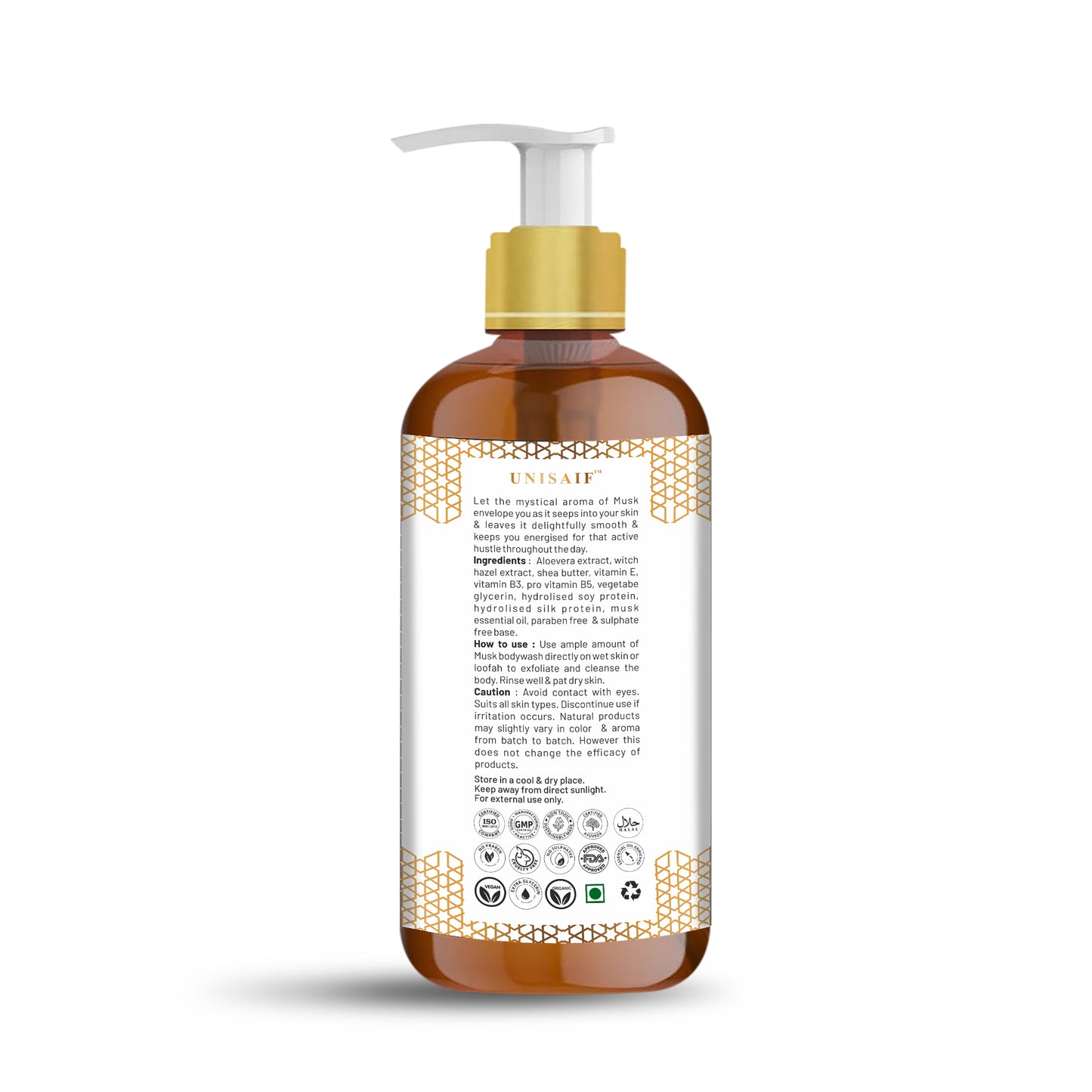 Musk Arabian Luxury Organic Body wash (300ml) | Sulphate & Paraben Free| Skin Friendly| Nourishing