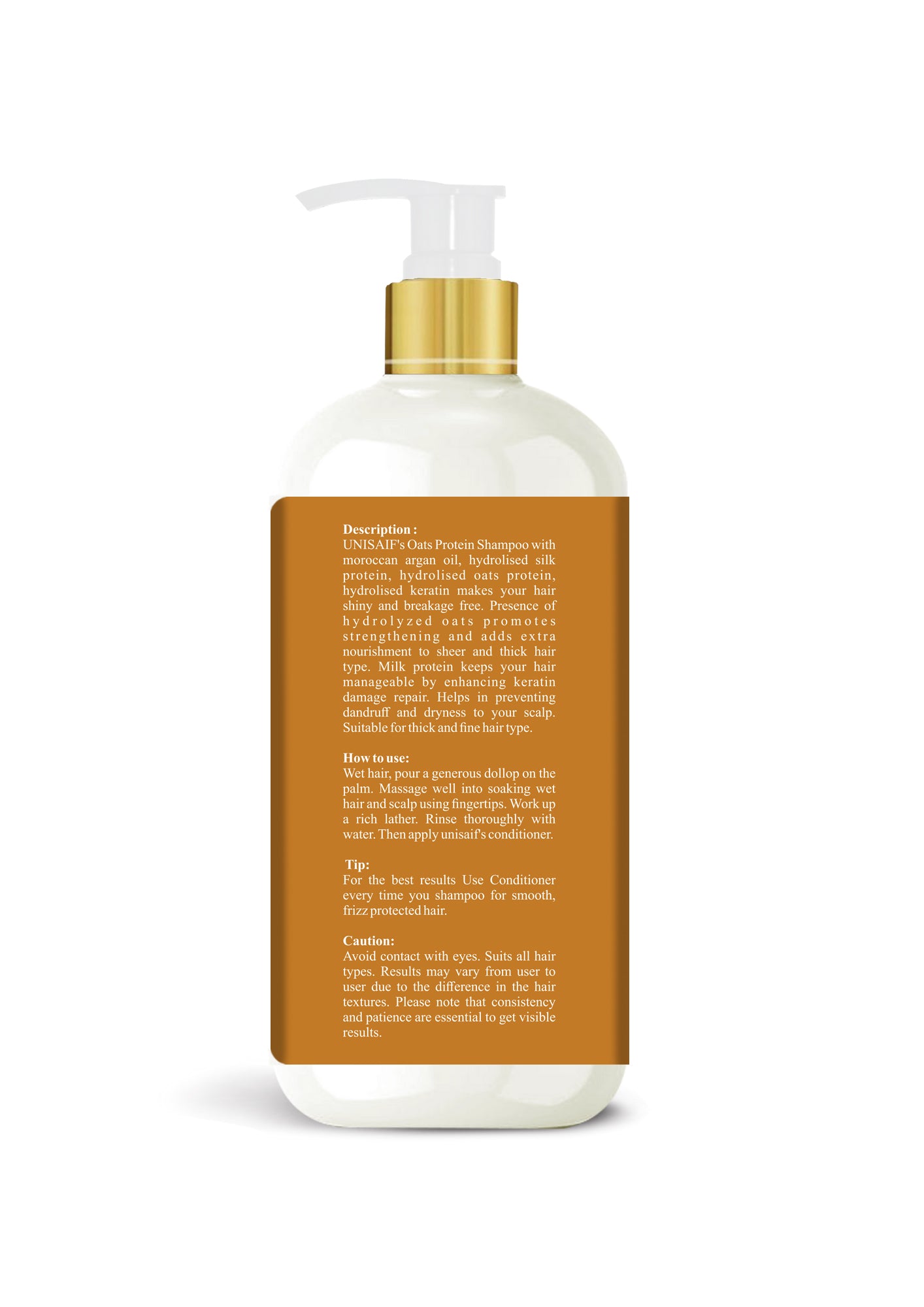 Oats Protein Organic Shampoo (300ml) With Moroccan Argan Oil |Split Ends & Frizz Control | Strengthening | Damage Repair | NO SULPHATE