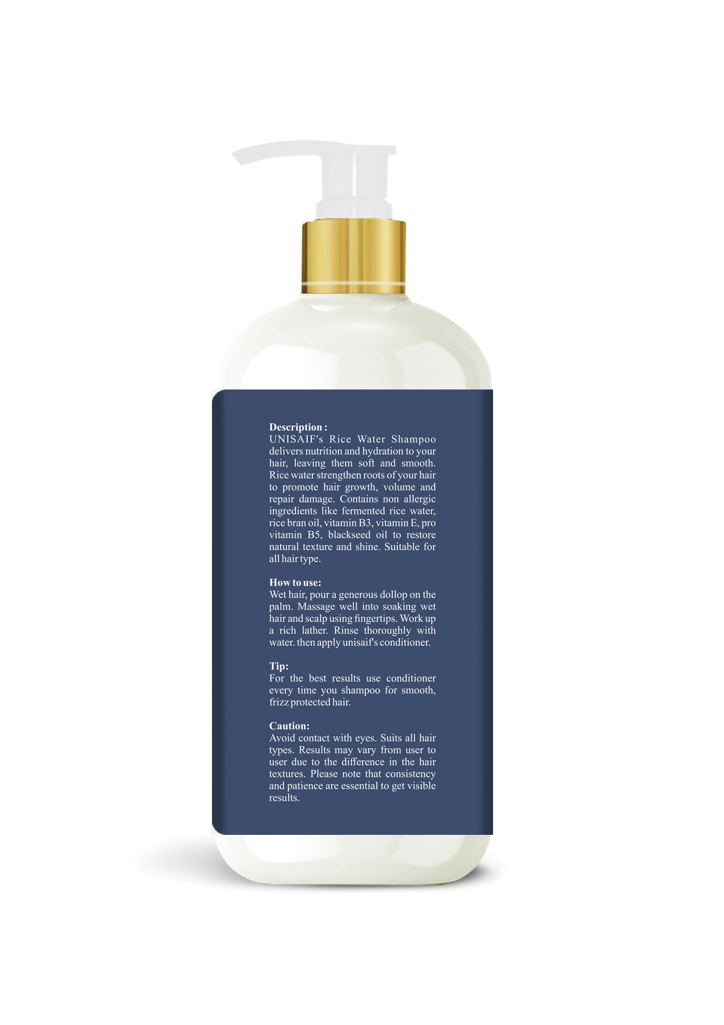 Fermented Rice Water Organic Shampoo (300ml) For Frizzy Hair| Increase Volume & Shine | Silky Texture| NO SULPHATE