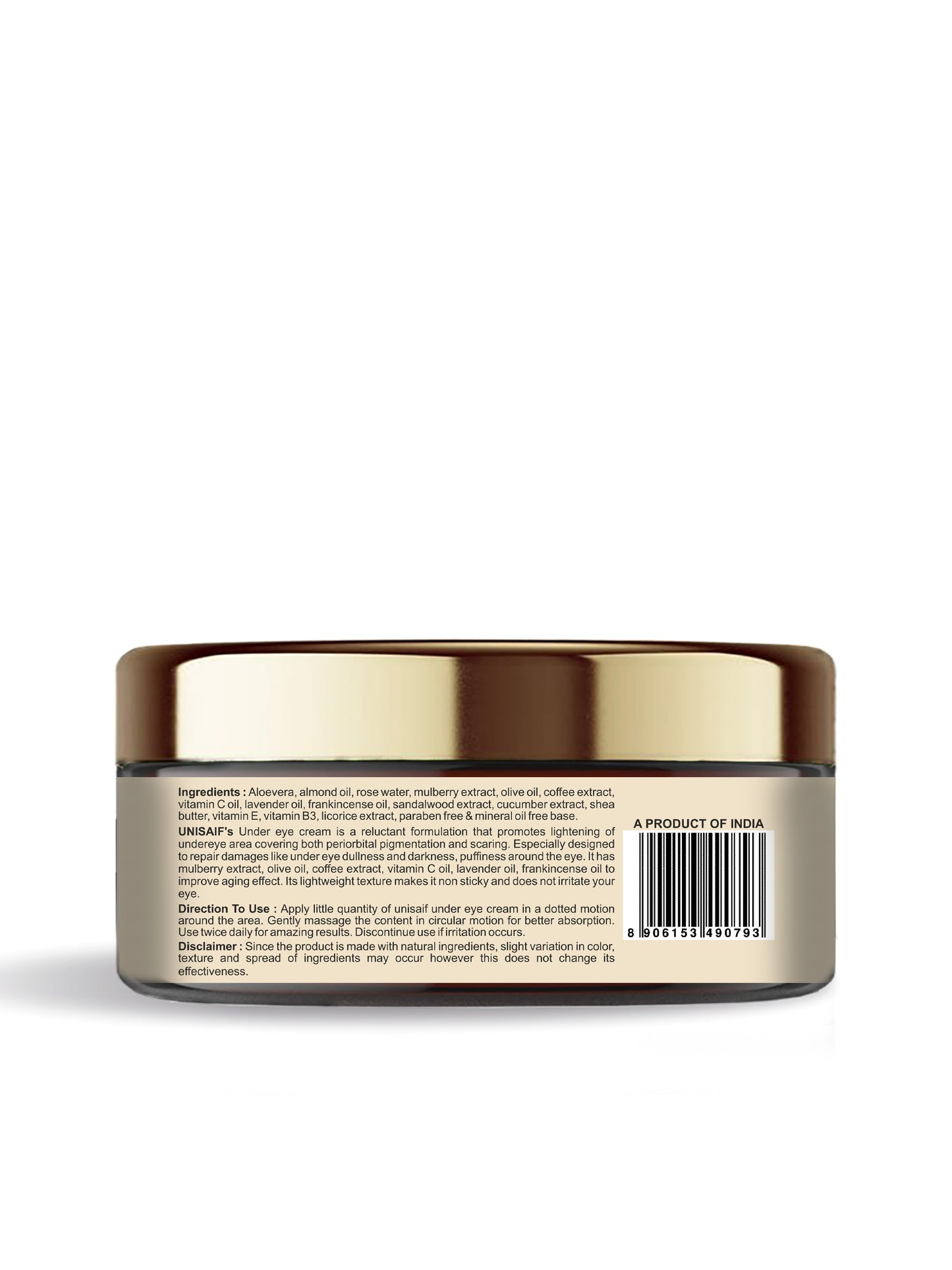 Under Eye Organic Cream (50g) |Under Eye Pigmentation| Dark Circles| Puffiness| Cellular Repair| Rejuvination