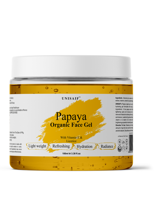 Papaya Organic Facial Gel (100 ml) With Licorice | Hydrating| Light Weight| Refreshing| Radiance| NO PARABEN