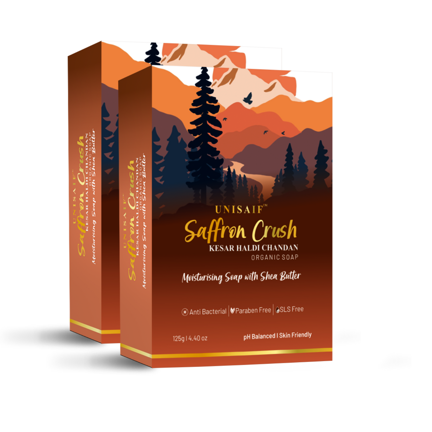 Saffron Crush Organic Soap 125g each (pack of 2)