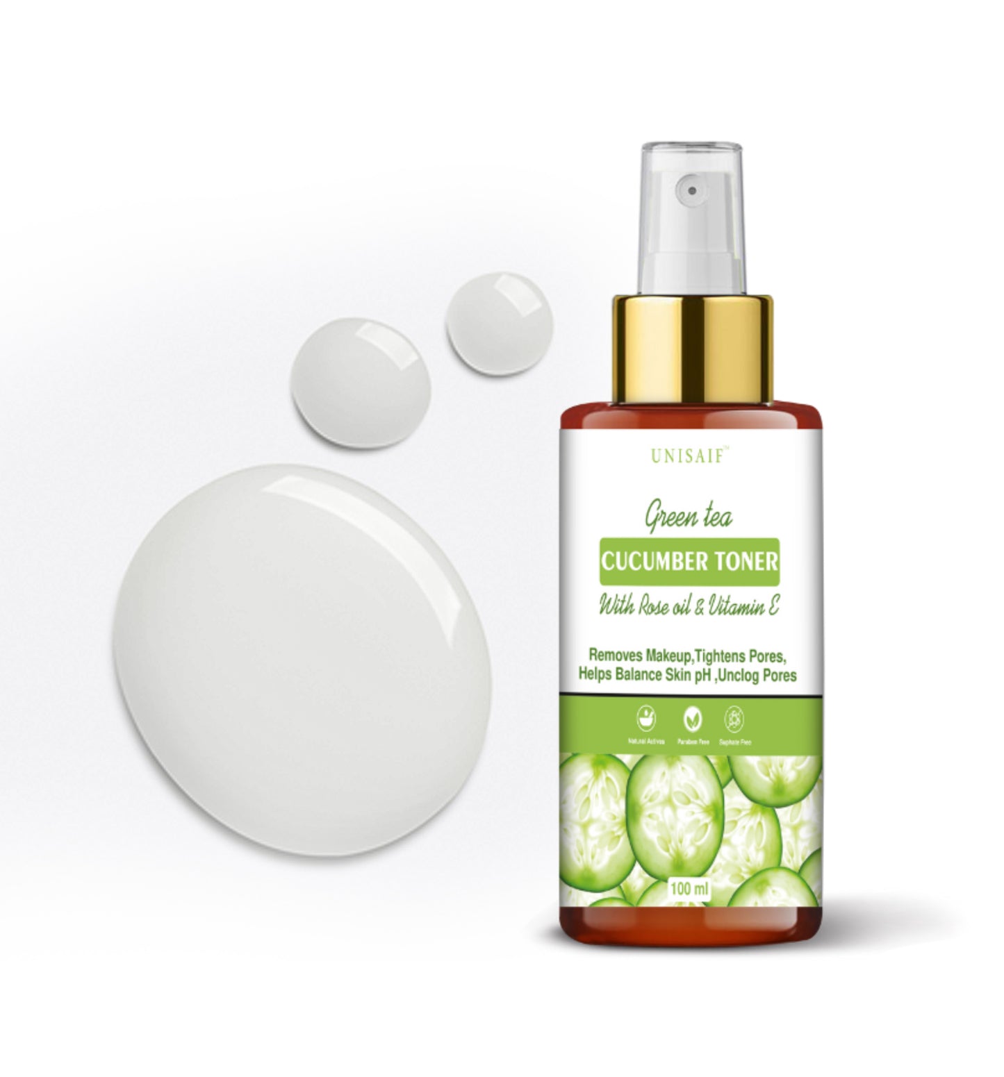 Green Tea & Cucumber Toner (100ml) With Green Tea Extract |Soothing | Unclog Pores| Hydration