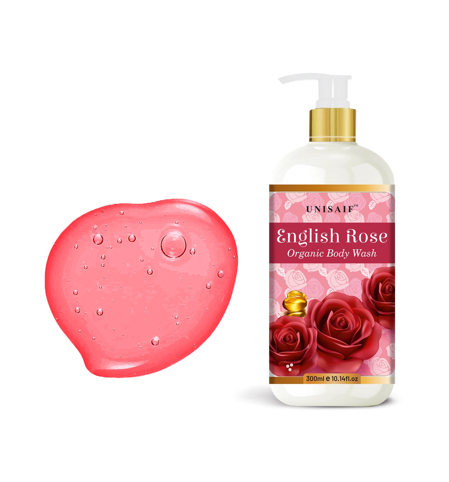 English Rose Organic Body Wash (300ml) | Sulphate & Paraben Free| Skin Friendly|Nourishing