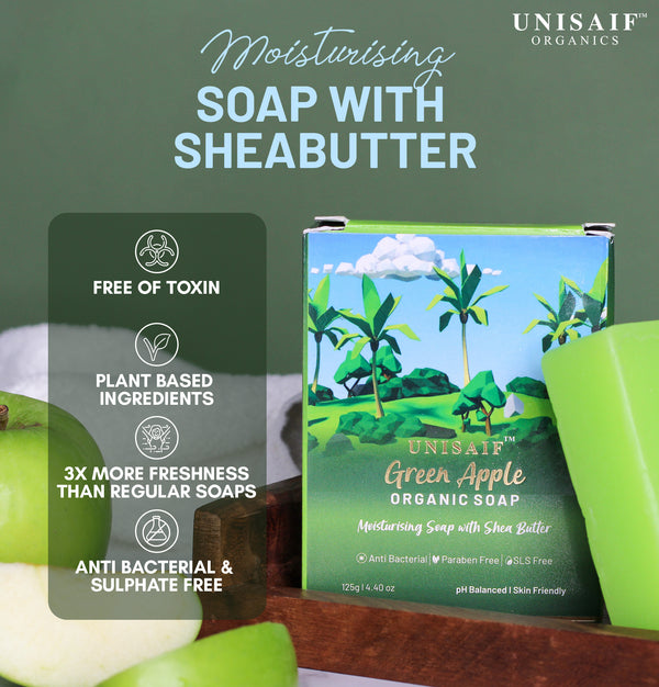 Green Apple Organic Soap 125g each (Pack of 2)