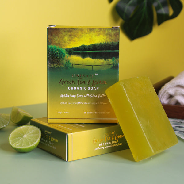 Green Tea & Lemon Organic Soap 125g each (Pack of 2)