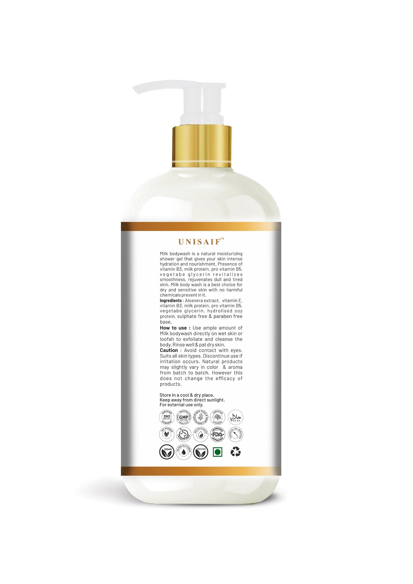 Milk Organic Body Wash (300 ml) | Sulphate & Paraben Free| Skin Friendly| Nourishing