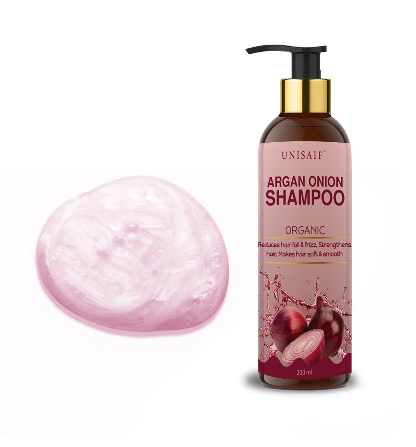 Argan Onion Organic Shampoo (200ml) For Extreme Hair Fall & Dandruff | Reduces Hair loss| Improves Shine| NO SULPHATE