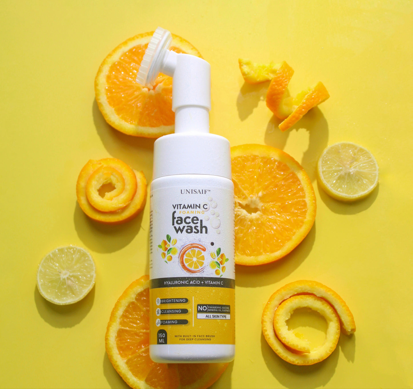 Vitamin C Organic Foaming Facewash (150ml) With Hyaluronic Acid |Brightening| Cleansing| Hydration| NO PARABEN| NO SULPHATE