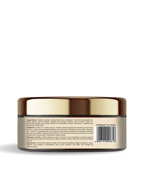 Vitamin C Radiant Organic Cream (50g) With Orange Peel Extract |Blemish Reduction| Skin Lightening| Firmness| Moisturization