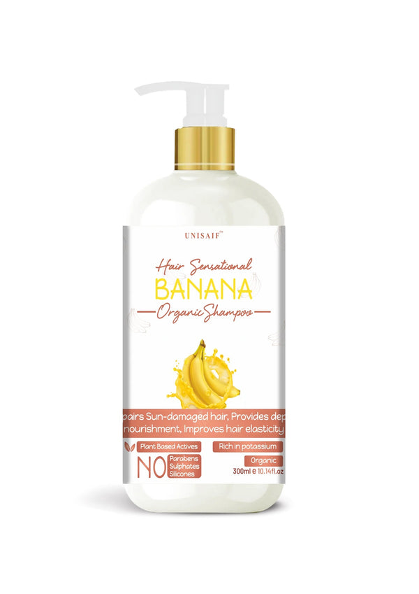 Banana Organic Shampoo (300ml) | Repairs Damage| Nourishment| Improves Hair Elasticity| NO SULPHATE