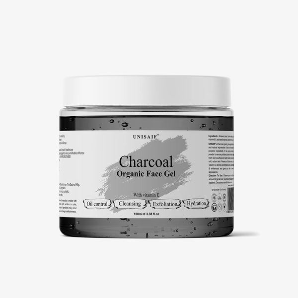 Charcoal Organic Facial Gel (100 ml) | Oil Control| Cleansing| Exfoliation| Hydration| NO PARABEN