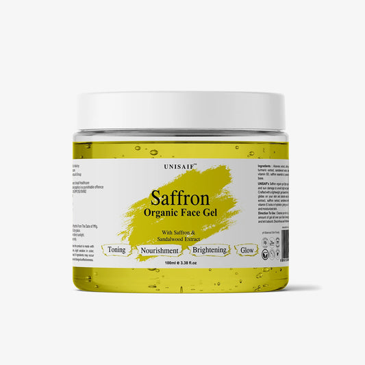 Saffron Organic Facial Gel (100 ml) With Sandalwood Extract |Skin Toning| Nourishment| Brightening| Glow| NO PARABEN