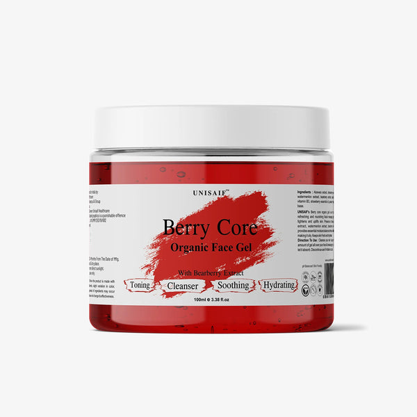 Berry Core Organic Facial Gel (100 ml) With Bearberry Extracts | Skin Toning| Cleansing| Soothing| Hydration| NO PARABEN