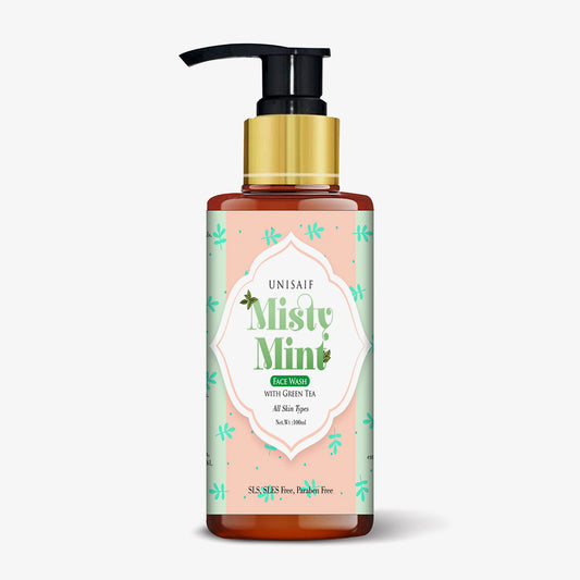 Misty Mint Green Tea Organic Facewash (100ml) With Green Tea Extract | Acne Prevention| Detox| Skin Purification