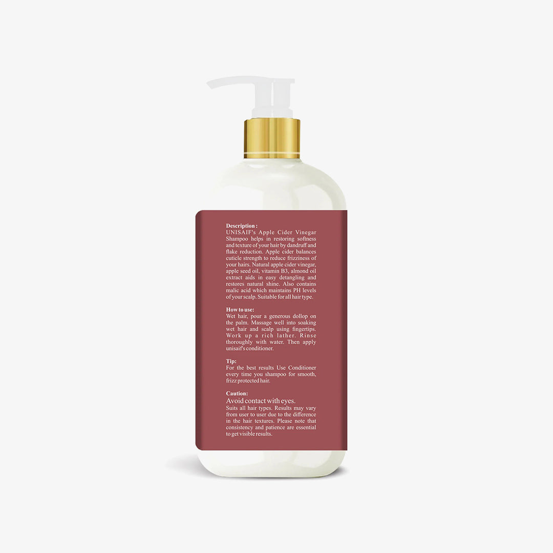 Apple Cider Vinegar Organic Shampoo (300ml) Anti-Dandruff |Smoothening | Silkyness| Natural Shine | NO SULPHATE