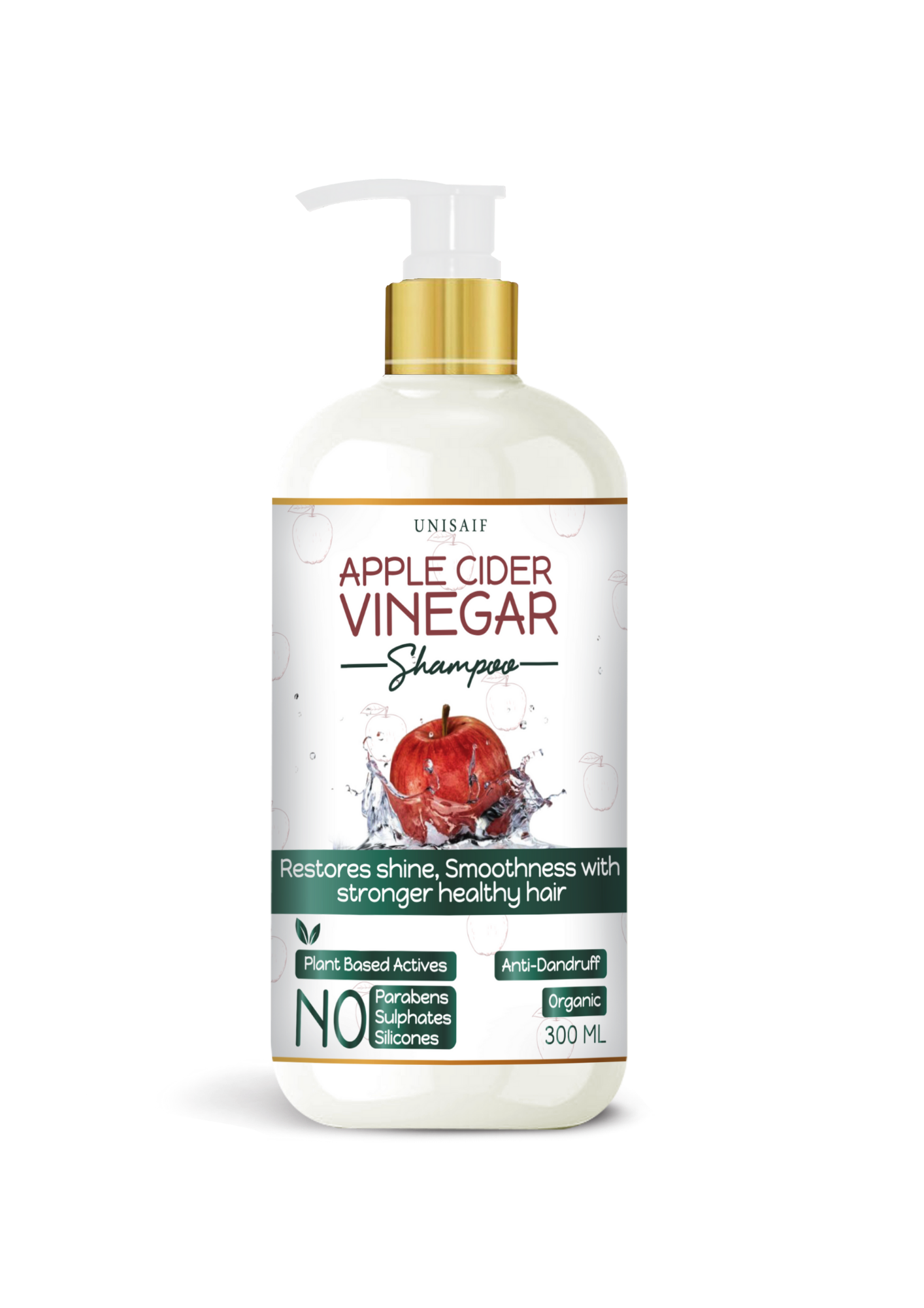 Apple Cider Vinegar Organic Shampoo 300ml Anti Dandruff Smoothening apple-cider-vinegar-organic-shampoo-300ml-anti-dandruff-smoothening