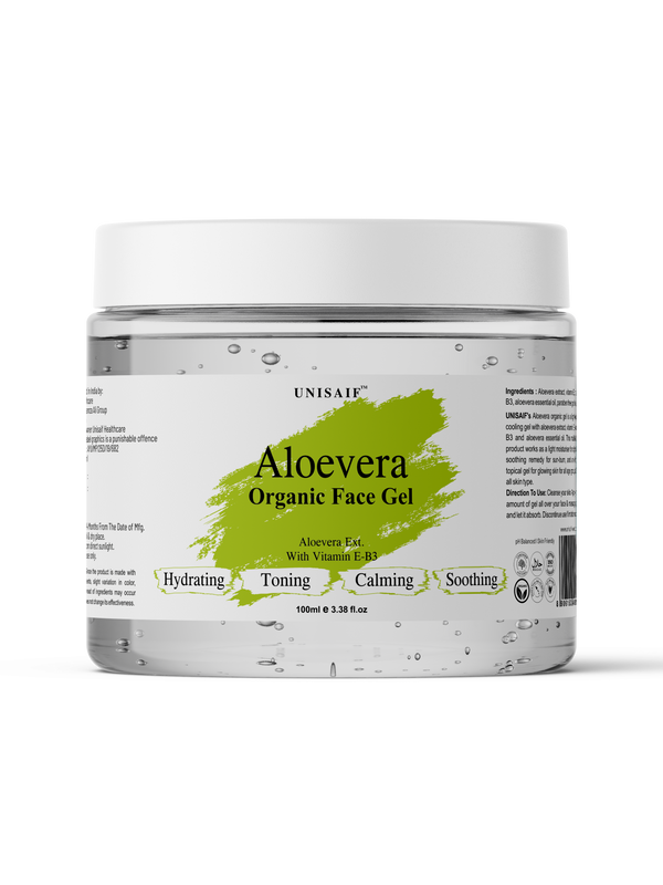 Aloevera Organic Facial Gel (100 ml) |Hydrating| Acne Prevention| Calming| Soothing| NO PARABEN