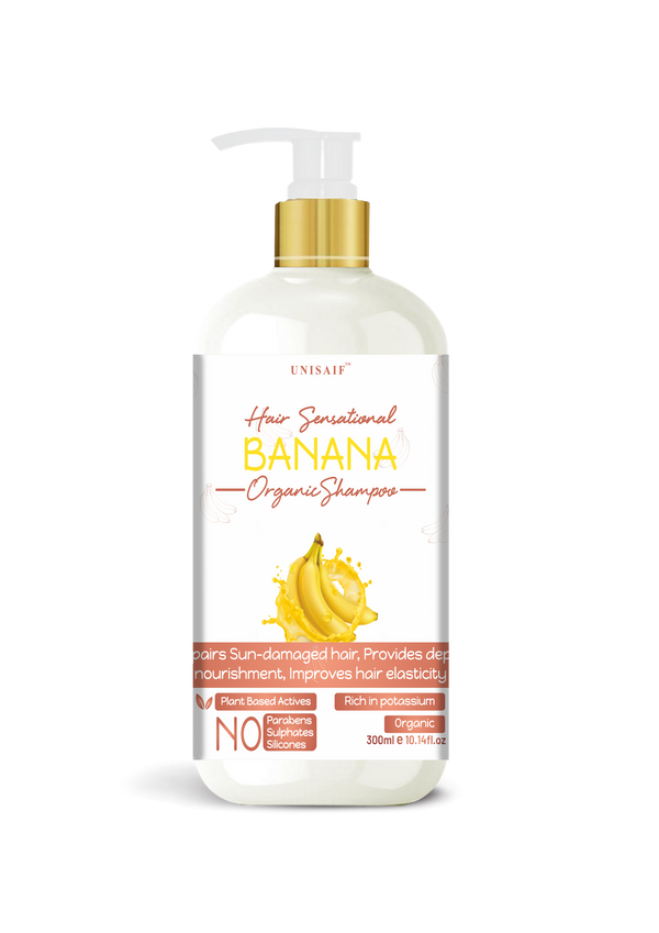 Banana Organic Shampoo (300ml) | Repairs Damage| Nourishment| Improves Hair Elasticity| NO SULPHATE