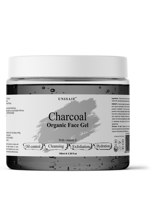 Charcoal Organic Facial Gel (100g) | Oil Control| Cleansing| Exfoliation| Hydration| NO PARABEN