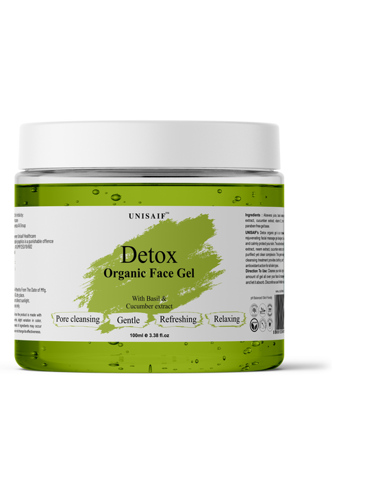 Detox Organic Facial Gel (100g) With Basil Extract |Pore Cleansing| Gentle| Refreshing| Relaxing| NO PARABEN