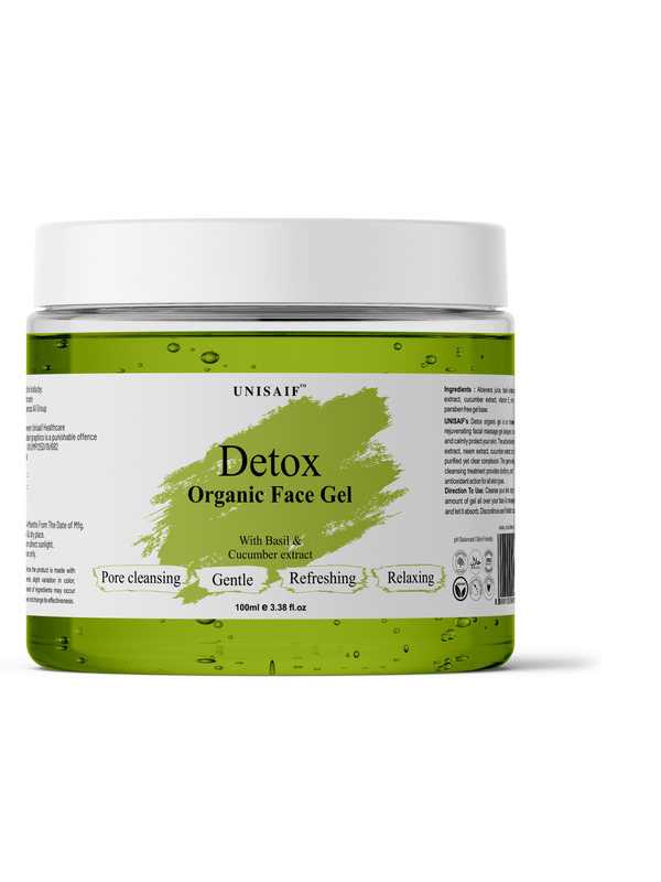Detox Organic Facial Gel (100 ml) With Basil Extract |Pore Cleansing| Gentle| Refreshing| Relaxing| NO PARABEN