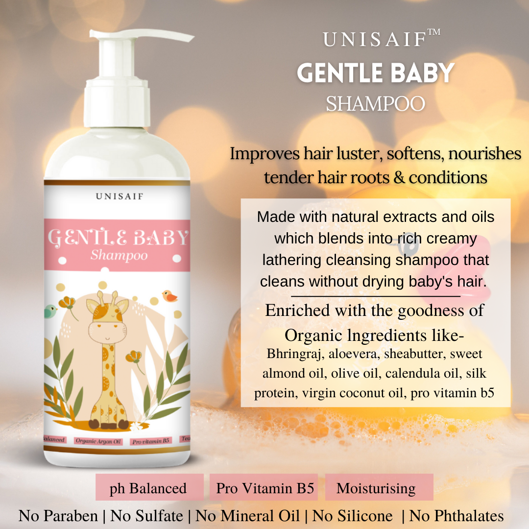 Gentle Baby Organic Shampoo (300ml) With Pro Vitamin B5 | Gentle Cleansing| No Harsh Chemicals| Tear Free| NO SULPHATE