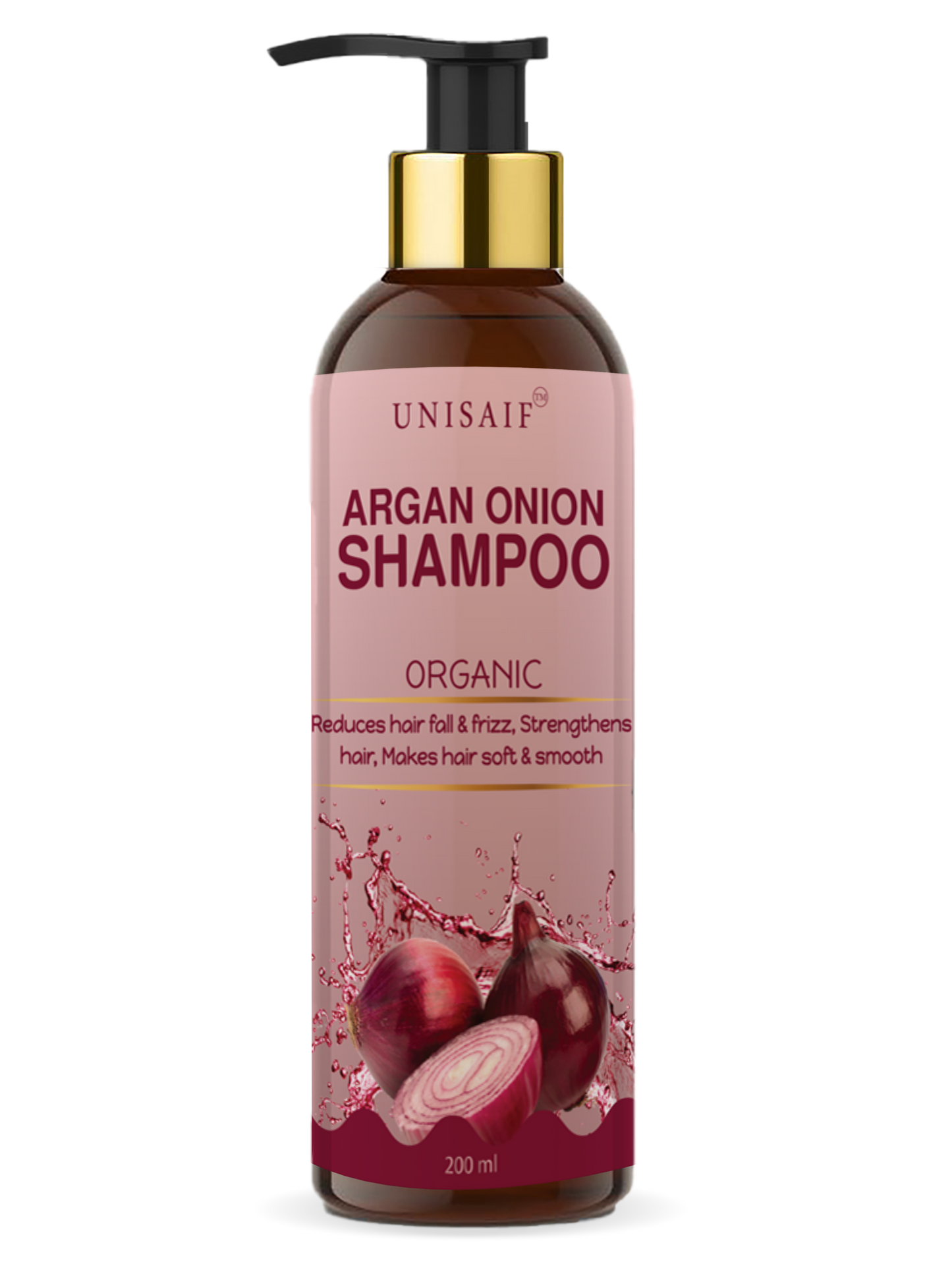 Argan Onion Organic Shampoo (200ml) For Extreme Hair Fall & Dandruff | Reduces Hair loss| Improves Shine| NO SULPHATE